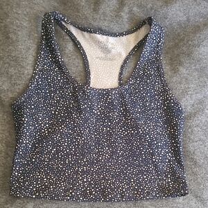 Evolution and Creation Navy Blue Polka Dot Sports Bra
